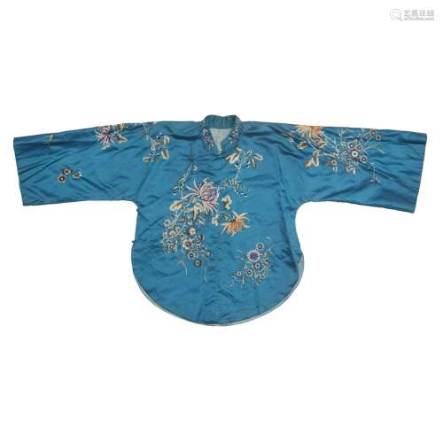 A Chinese silk embroidered turquoise jacket<br />
<br />
Rep...