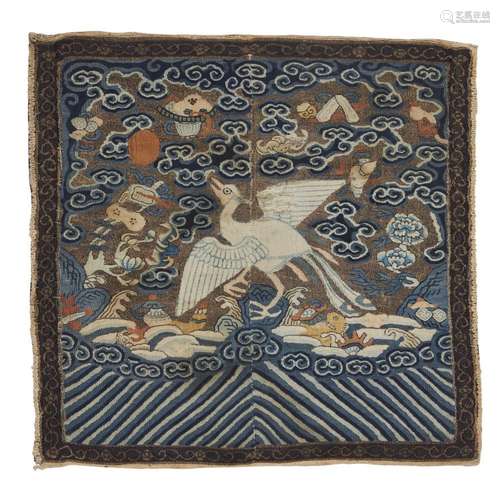 A Chinese kesi silk 'phoenix' rank badge,<br />
<br />
Qing ...