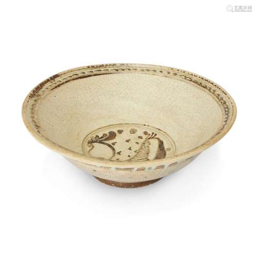 A Thai Sawankhalok brown-painted 'fish' bowl<br />
<br />
Su...