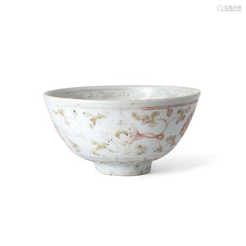 A Chinese red and green enamelled bowl<br />
<br />
Ming dyn...