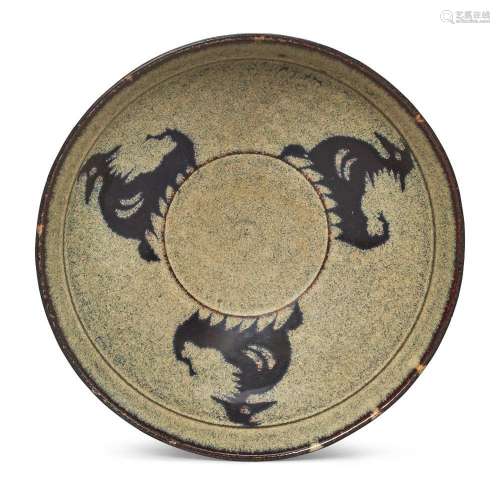 A Chinese Jizhou-type paper-cut 'cockerels' tea bowl<br />
<...