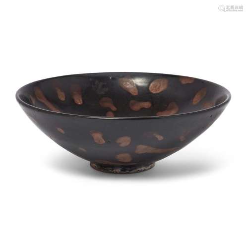 A Chinese Henan-type russet-splashed black-glazed tea bowl<b...