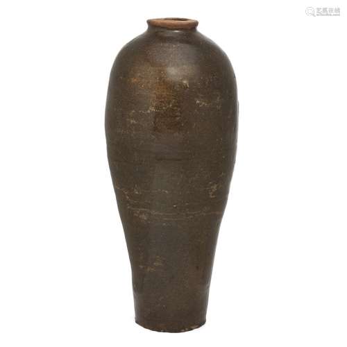 A large Chinese Henan olive green-glazed vase, meiping<br />...