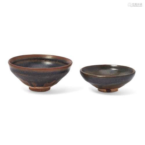 Two Chinese Henan black-glazed 'tenmoku' tea bowls<br />
<br...