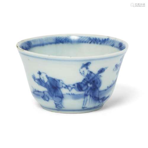 A Chinese blue and white cup<br />
<br />
Qing dynasty, Kang...