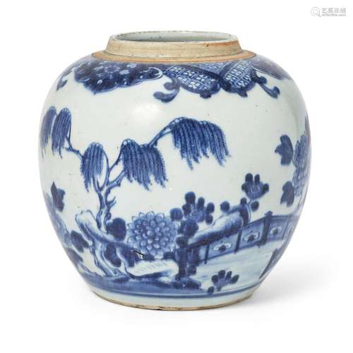 A Chinese blue and white jar<br />
<br />
Qing dynasty, 18th...