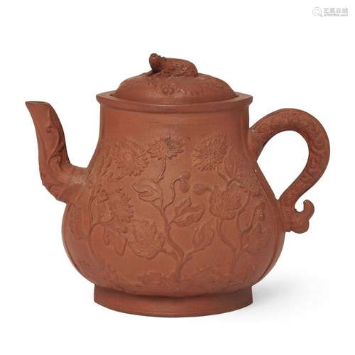 An unusual Chinese Yixing 'chrysanthemum' teapot and cover<b...