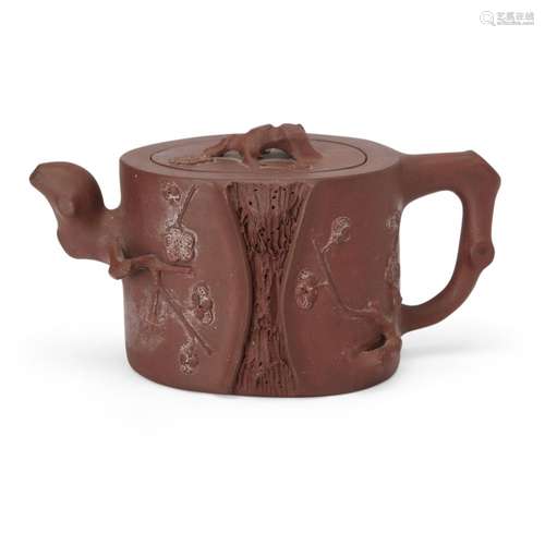 A Chinese Yixing zisha 'prunus' teapot<br />
<br />
Republic...