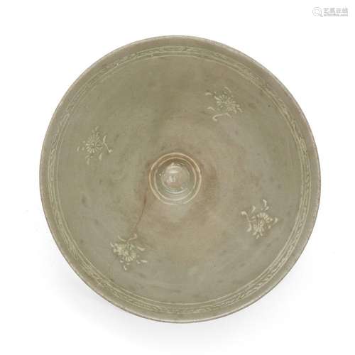 A Korean slip-inlaid celadon-glazed conical bowl<br />
<br /...