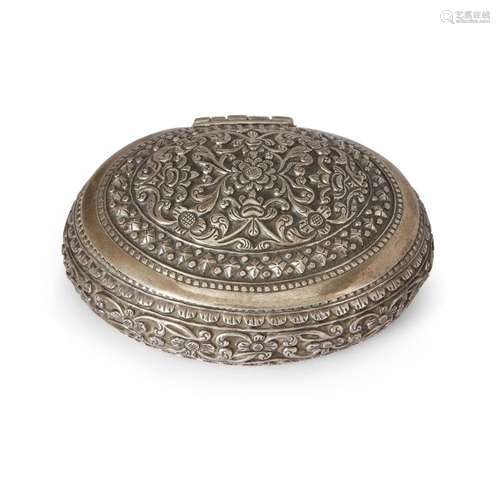 A Chinese repoussé silver box <br />
<br />
Early 20th centu...