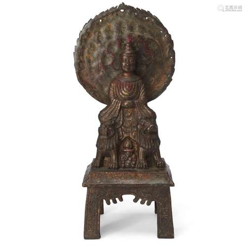 A Tibetan lacquered bronze figure of Shakyamuni Buddha<br />...