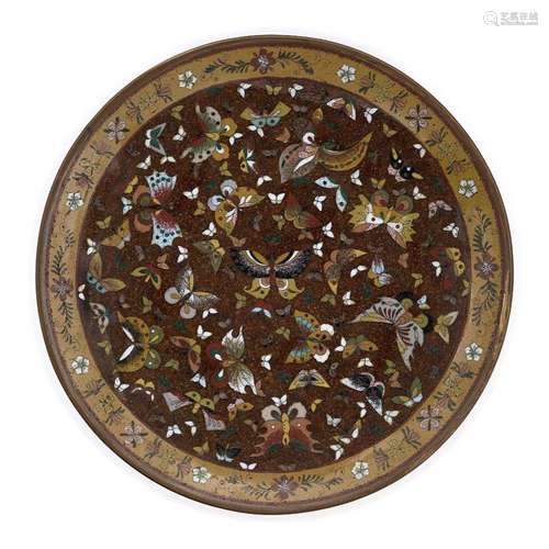 A Japanese cloisonné-enamel dish in the manner of Namikawa Y...