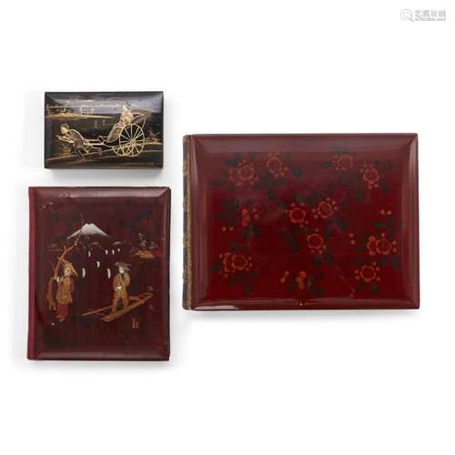 Three Japanese lacquer photograph albums<br />
<br />
Meiji ...