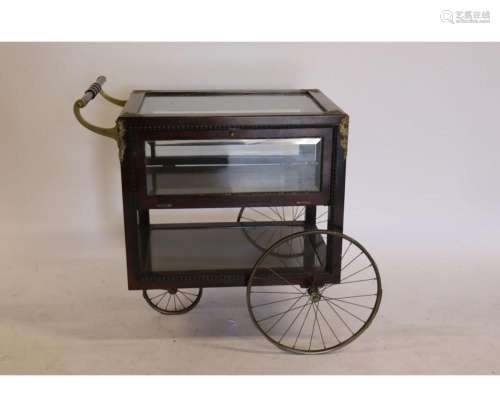 Antique Gilt Metal Mounted Pastry Cart As / Is
