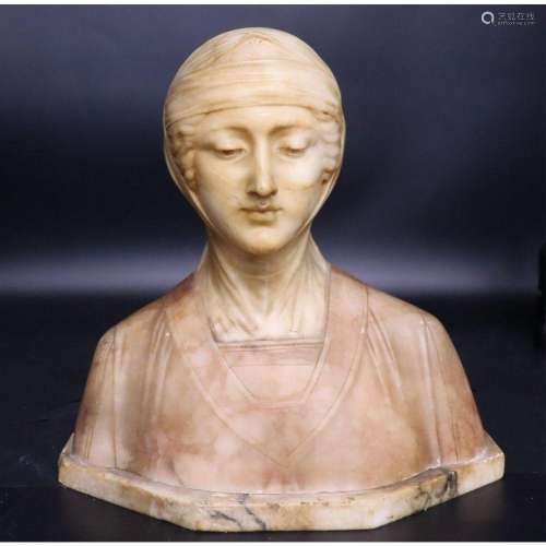 A Large Alabaster Bust of Beatrice