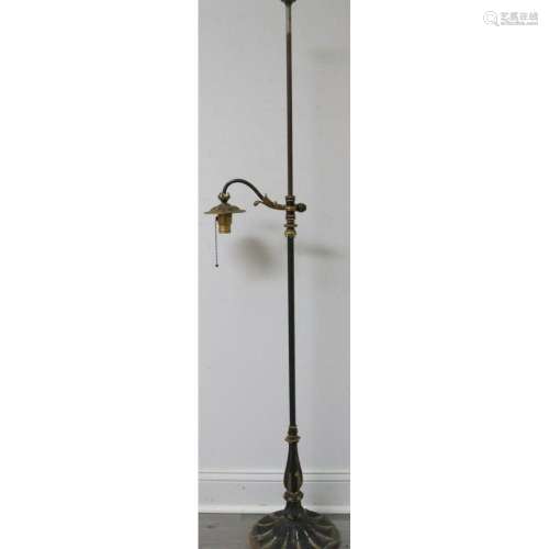 CALDWELL. Patinated & Gilt Bronze Floor Lamp.