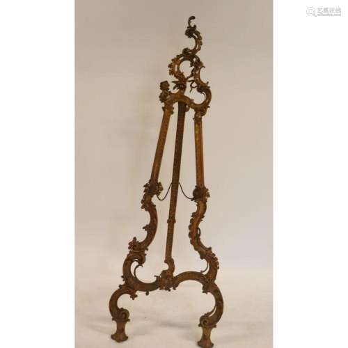 Antique Rococo Carved Wood Easel.