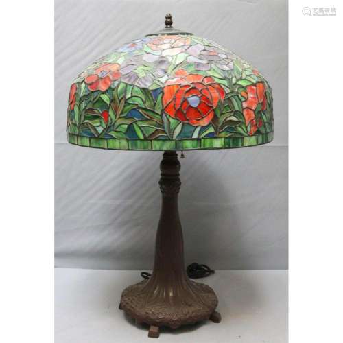 A Reproduction Tiffany Style Glass Lamp.
