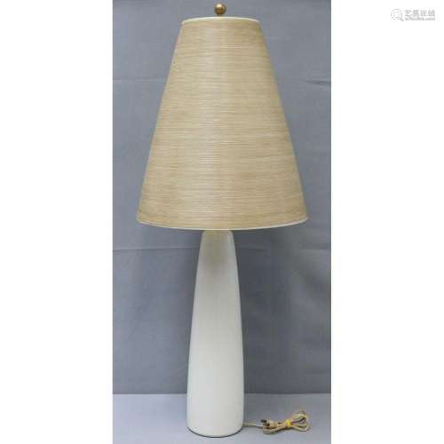 Midcentury Lamp With Spun Fiberglass Shade.