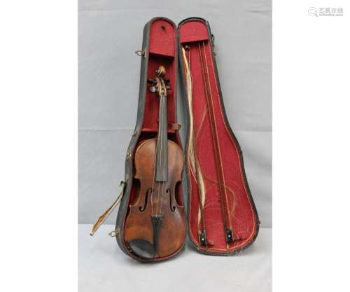 A Copy of a Joseph Guarnerius Violin & 2 Bows