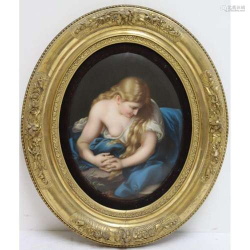 K.P.M. PORCELAIN PLAQUE OF A NUDE.