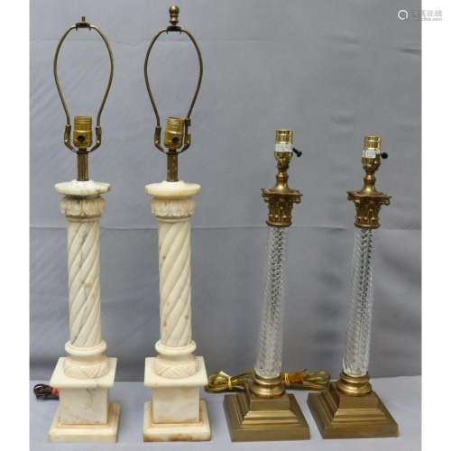 2 Pairs Of Vintage Table Lamps.