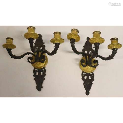 An Antique pair Of Empire Style Patinated & Gilt