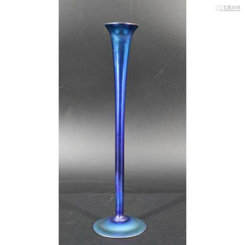 L. C. Tiffany Favrille Bud Vase In Electric Blue