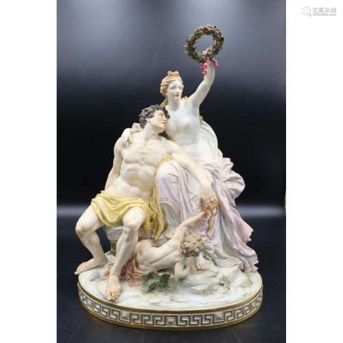 Large Meissen \"Conqueror of Olympia\" Figural Gro...
