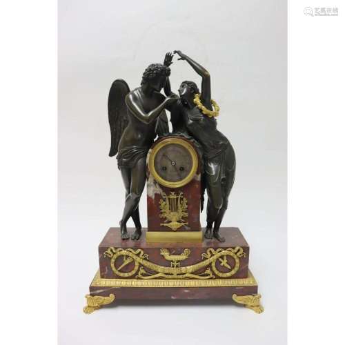 Very Fine French Antique Cupid & Psyche Clock