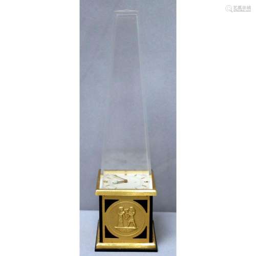 Lecoultre Obelisk Clock With Box