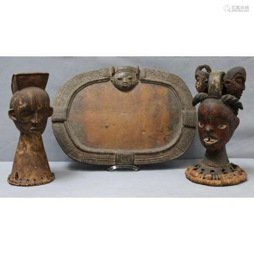Three (3) Antique African Wooden Items.
