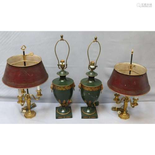 2 Pairs Of Vintage Table Lamps .