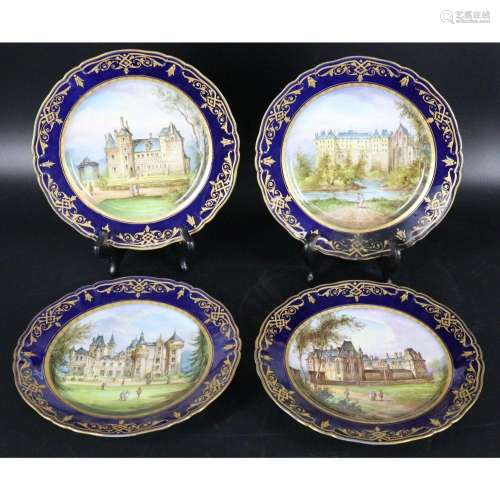 A Group of Four Spode Chateau Plates