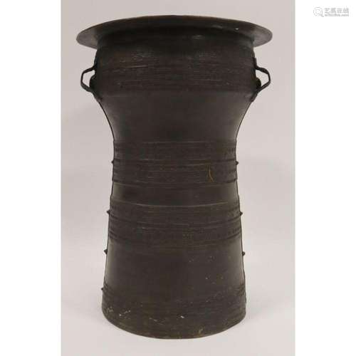 Burmese/SE Asian Tall Bronze Rain Drum.