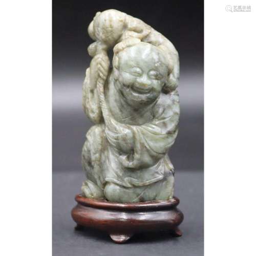 Chinese Ming Dynasty Carved Jade Figure of a