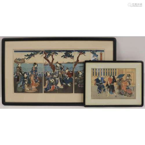 (2) Japanese Toyokuni III Woodblock Prints Inc. a