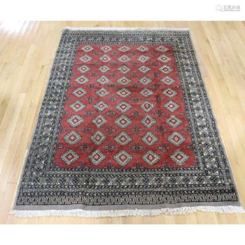 Vintage & Finely Hand Knotted Bokhara Carpet.