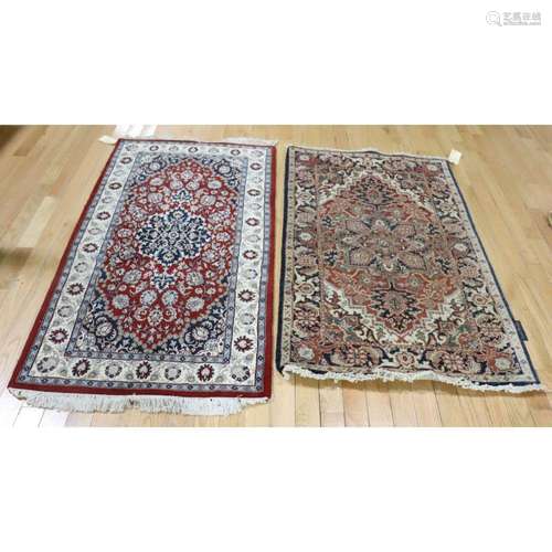 2 Vintage & Finely Hand Knotted Area Carpets.