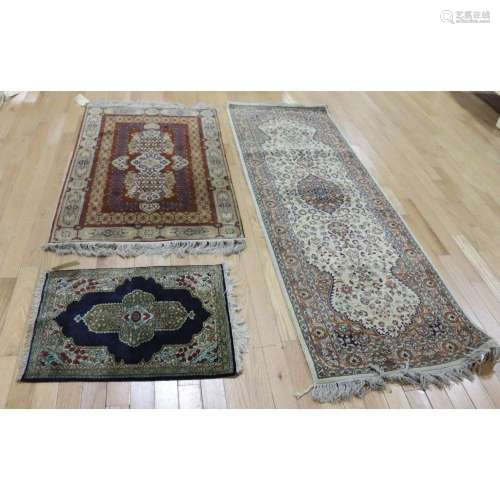 3 Vintage & Finely Knotted Carpets.