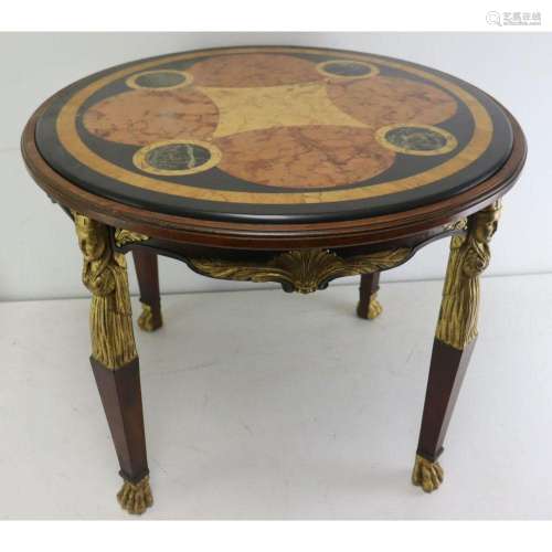 Antique Egyptian Revival Marble Top Table.