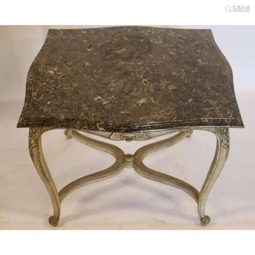 Louis XV Style Carved & Painted Table With