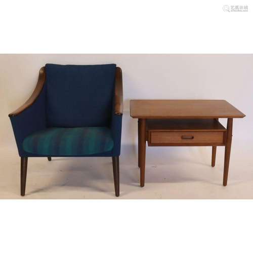 Midcentury Danish Modern Chair & End Table.