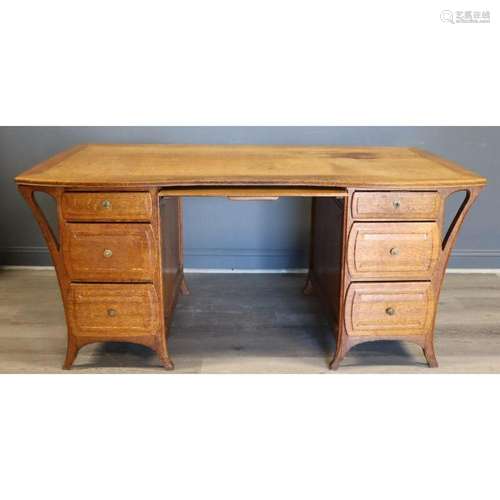 Luis Marjorelle art Noveau Oak Desk.