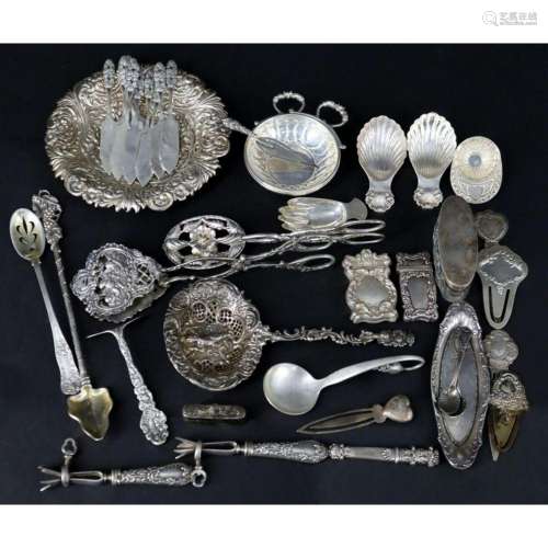 SILVER. Assorted Grouping of Sterling and English