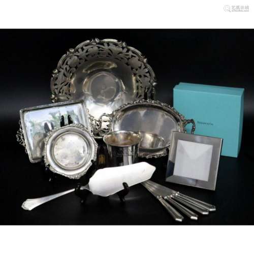 SILVER. Assorted Grouping of Silver Hollowware.
