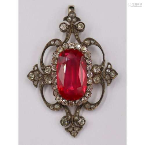 JEWELRY. Silver-Topped 14kt Gold, Diamond and Ruby