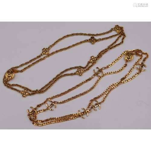 JEWELRY. (2) Chanel Gold-Tone Necklaces.