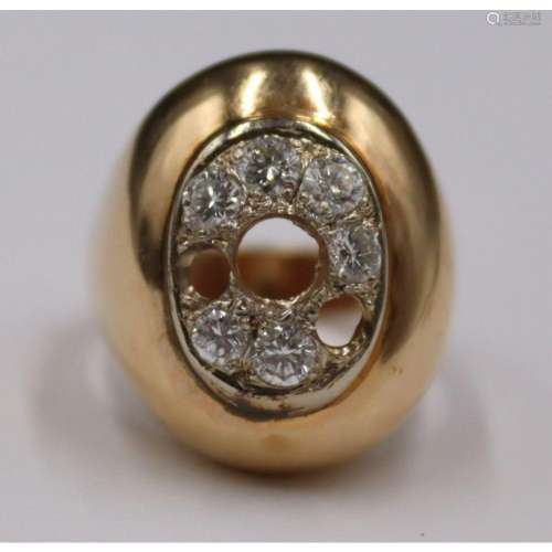 JEWELRY. 14kt Gold and Diamond Ring.