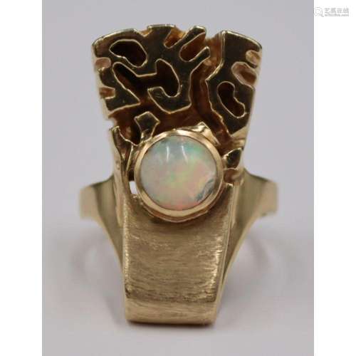 JEWELRY. Signed Abramson 14kt Gold and Opal